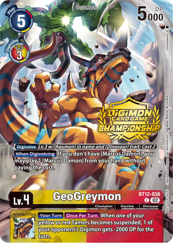 GeoGreymon [BT12-038] (Championship 2023 Tamers Pack) [Across Time Promos]