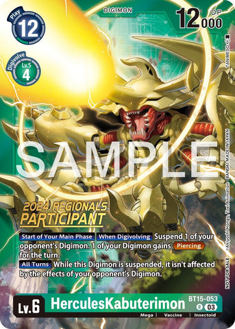 HerculesKabuterimon [BT15-053] (2024 Regionals Participant) [Exceed Apocalypse]