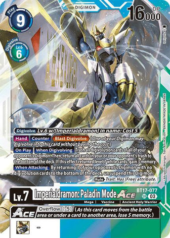 Imperialdramon: Paladin Mode ACE [BT17-077] [Secret Crisis]