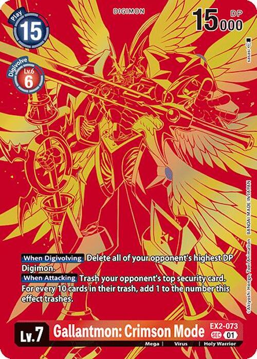 gallantmon digimon card Gallantmon: Crimson Mode [EX2-073] (Textured) [Release Special Booster