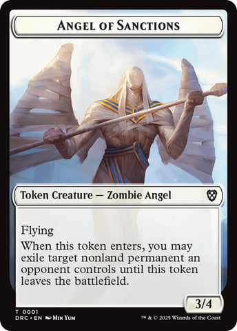 Angel of Sanctions // Zombie (0003) Double-Sided Token [Aetherdrift Tokens]