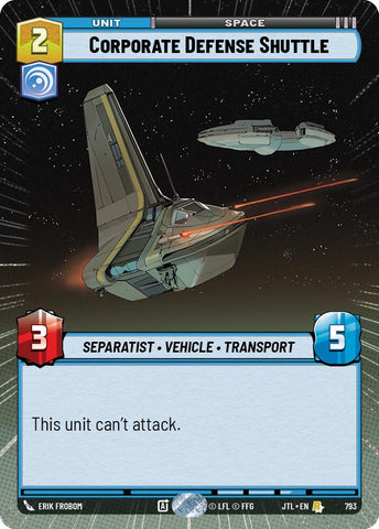 Corporate Defense Shuttle (793) (Hyperspace Foil) (793) [Jump to Lightspeed]