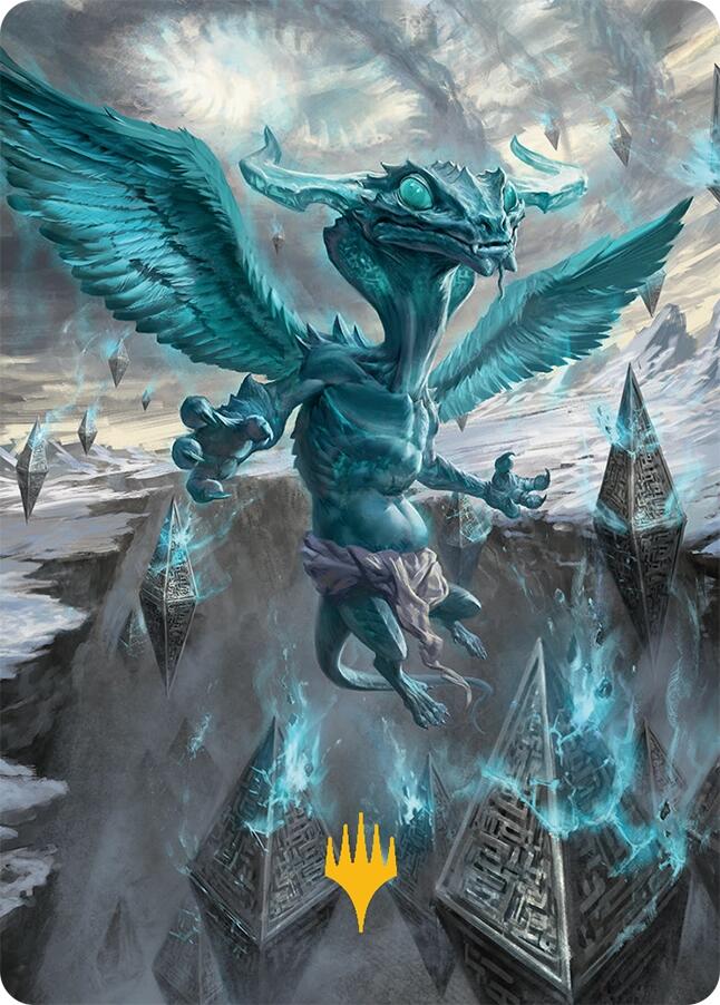 Ugin, Eye of the Storms Art Card (47/54) (Gold-Stamped Signature) [Tarkir: Dragonstorm Art Series]