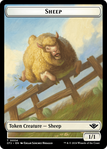 Sheep // Plot Double-Sided Token [Outlaws of Thunder Junction Tokens]