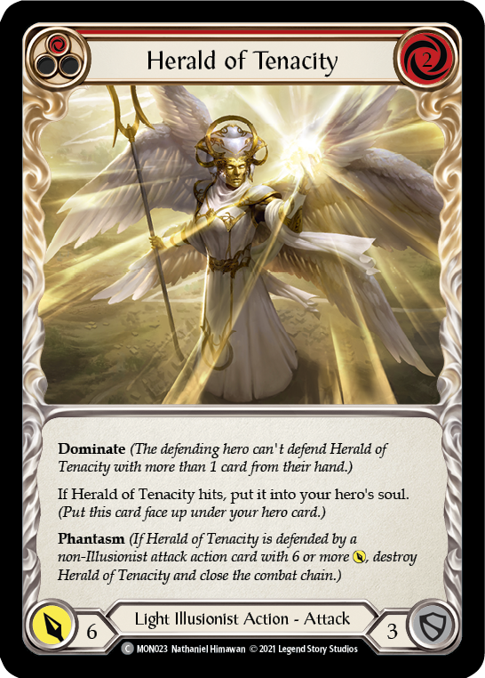 Herald of Tenacity (Red) [MON023] (Monarch)  1st Edition Normal