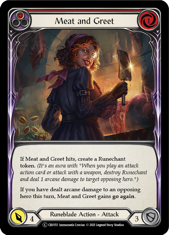 Meat and Greet (Red) [U-CRU151] (Crucible of War Unlimited)  Unlimited Rainbow Foil
