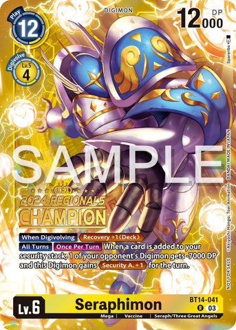 Seraphimon [BT14-041] (2024 Regionals Champion) [Blast Ace Promos]