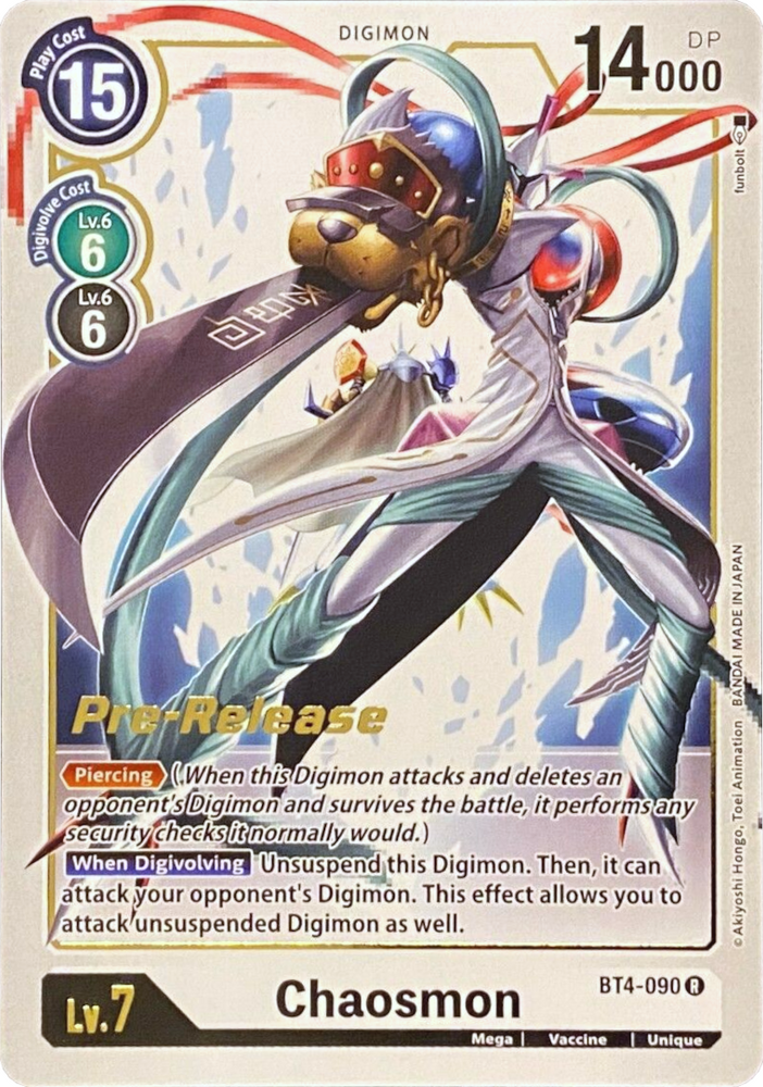 Chaosmon [BT4-090] [Great Legend Pre-Release Promos]