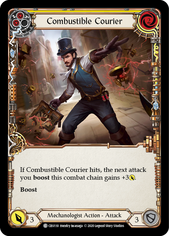Combustible Courier (Yellow) [CRU110] (Crucible of War)  1st Edition Rainbow Foil