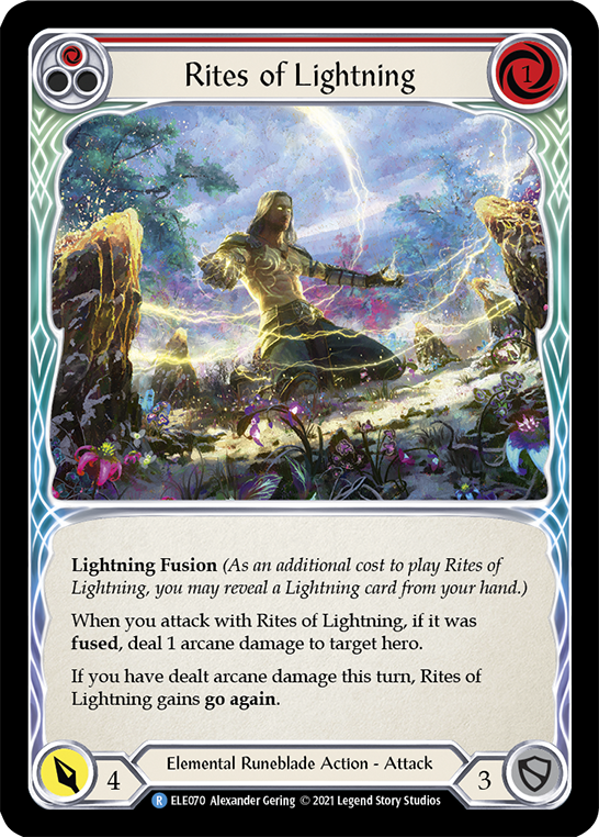 Rites of Lightning (Red) [ELE070] (Tales of Aria)  1st Edition Rainbow Foil